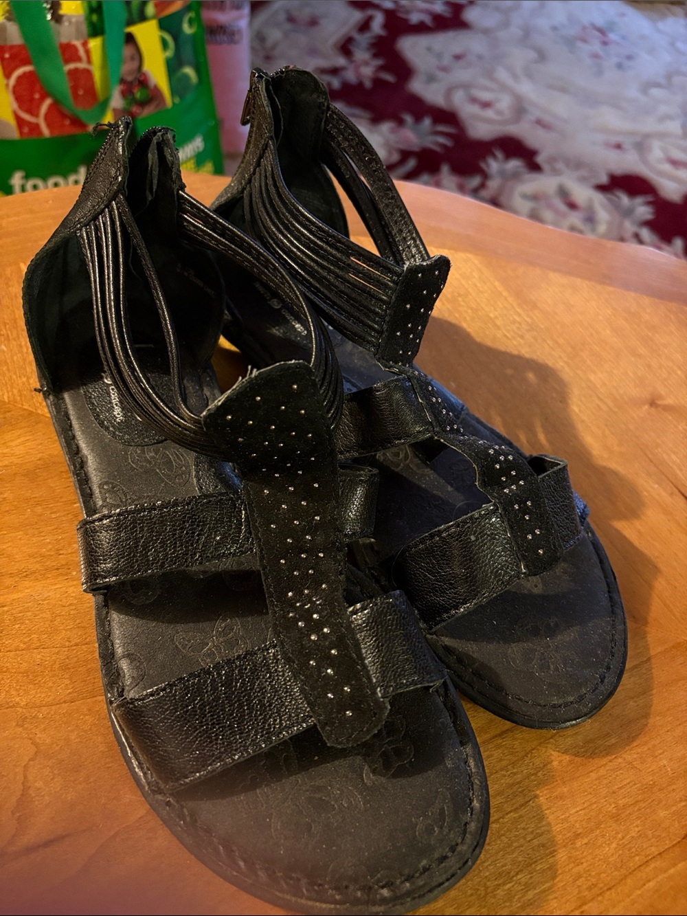 b.o.c. Black Studded Strappy Gladiator Sandals